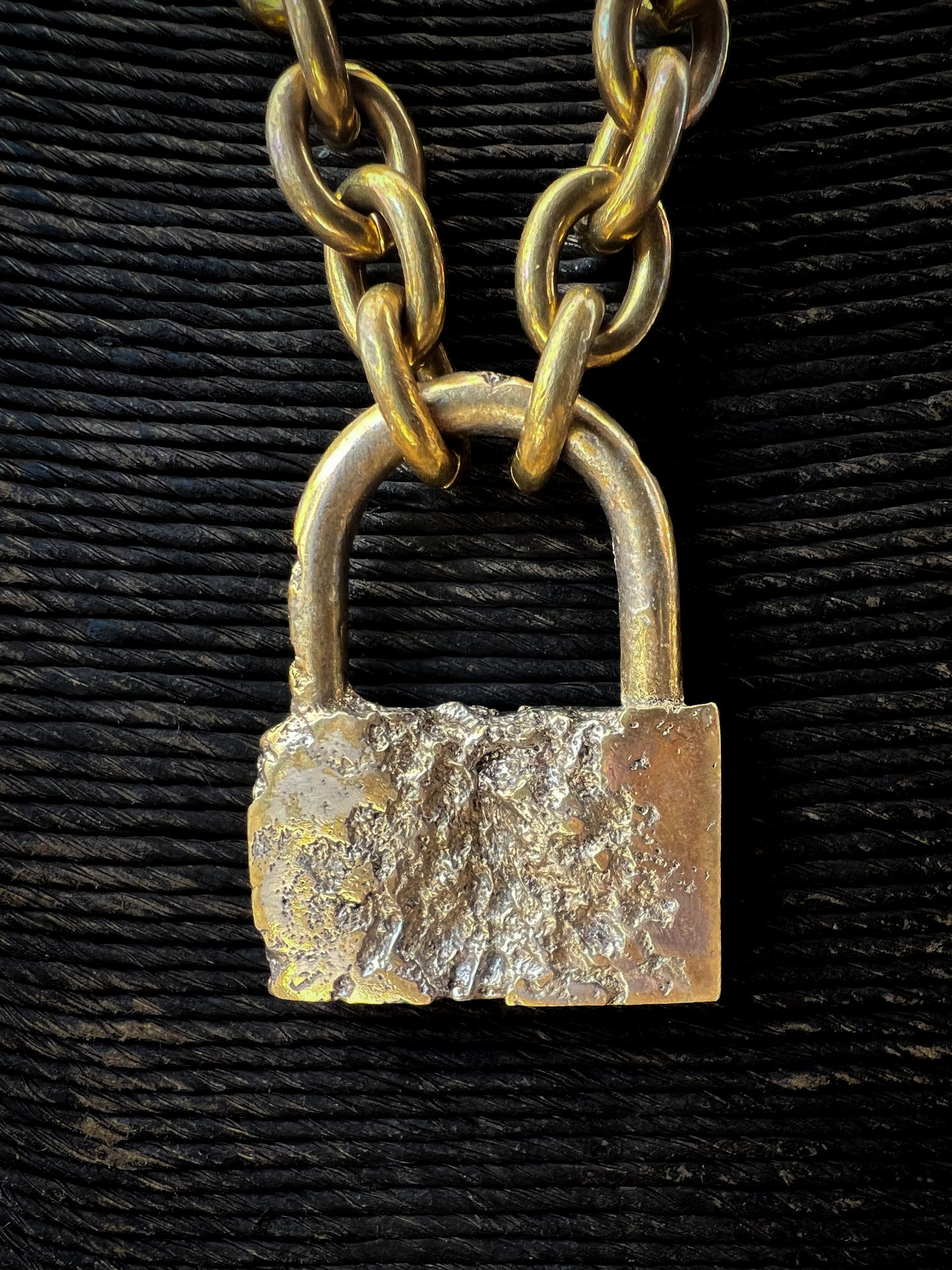 Brass Lock Necklace