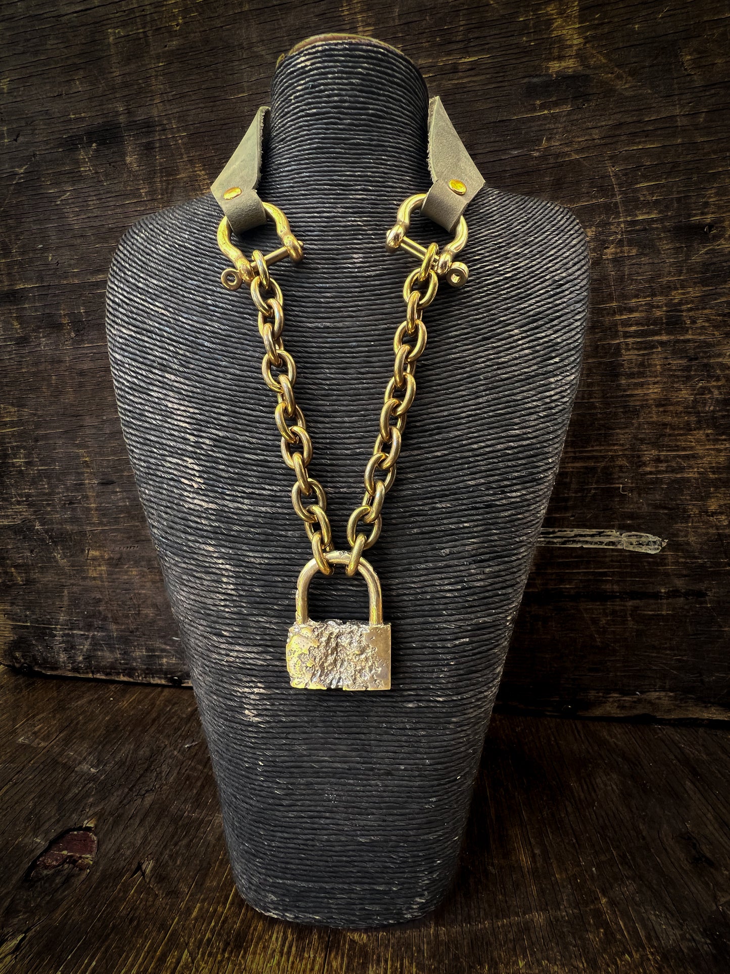 Brass Lock Necklace