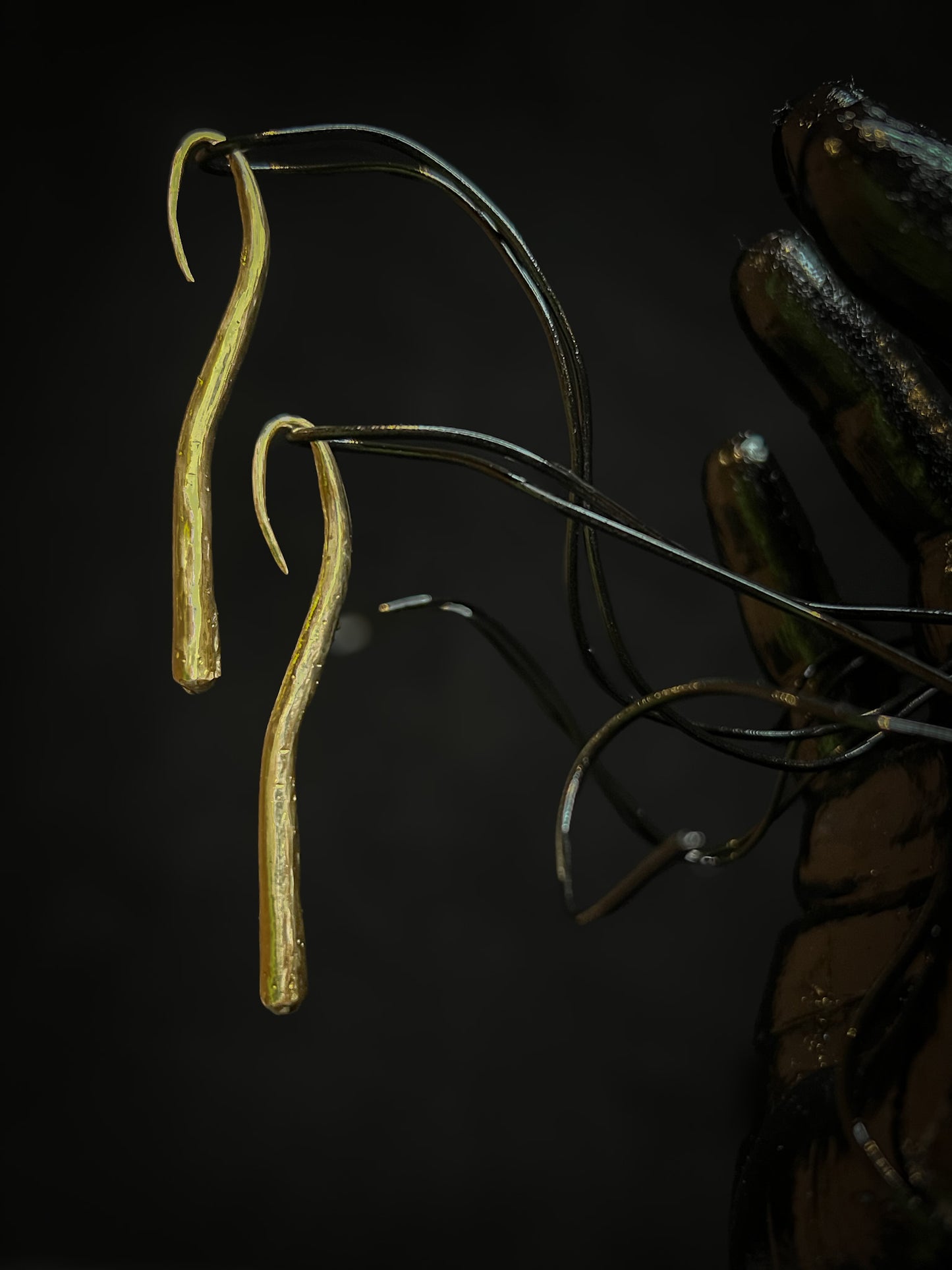 HOOK EARRINGS IN BRASS (PAIR)