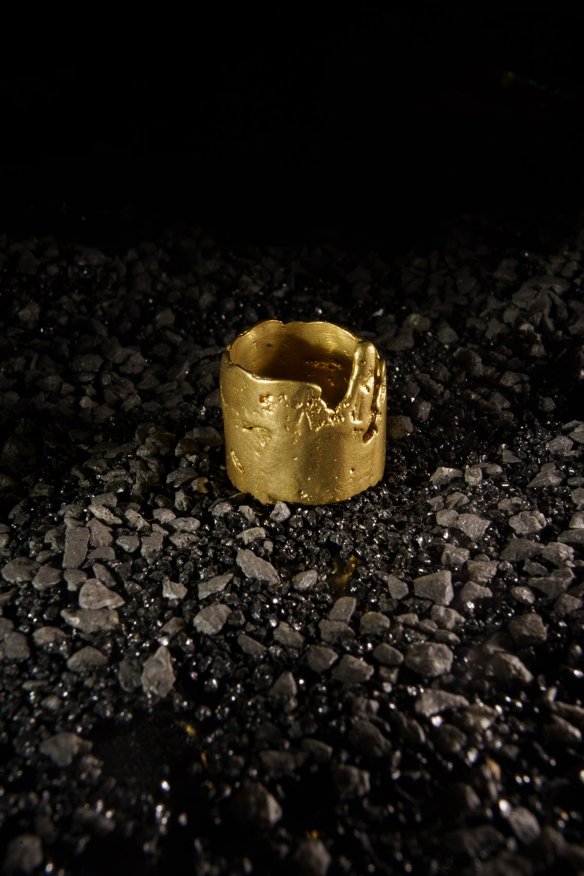 Melting Pipe Ring in Recycled Brass