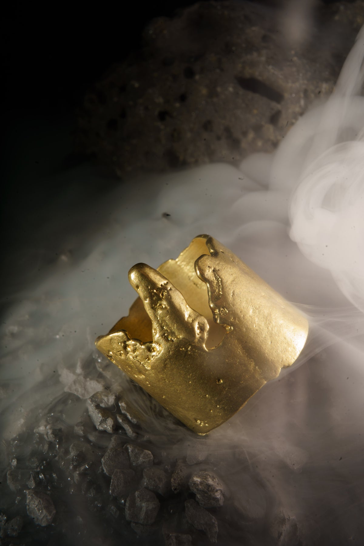 Melting Pipe Ring in Recycled Brass