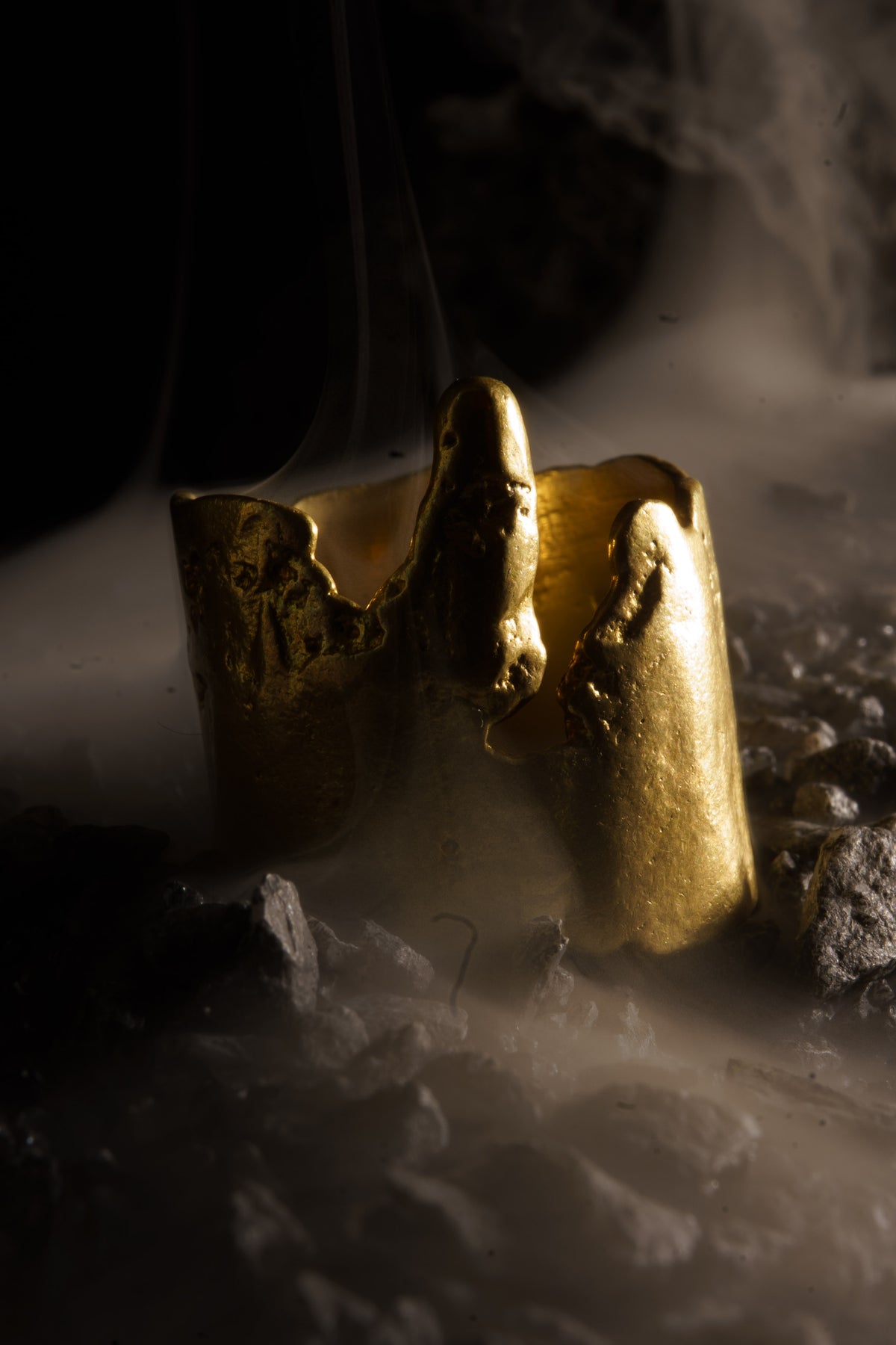Melting Pipe Ring in Recycled Brass