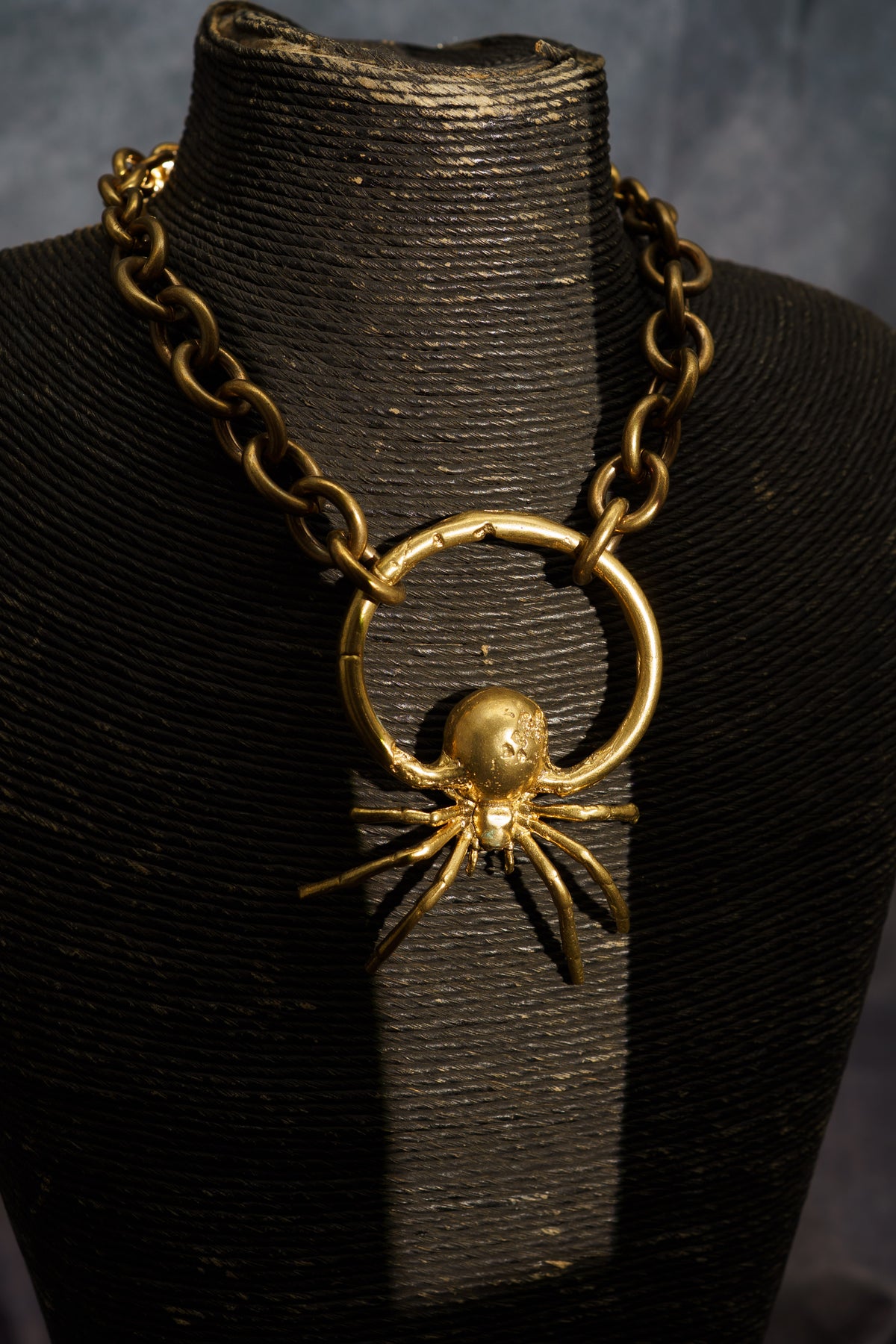 Golden Widow Spider Chocker in Recycled Brass