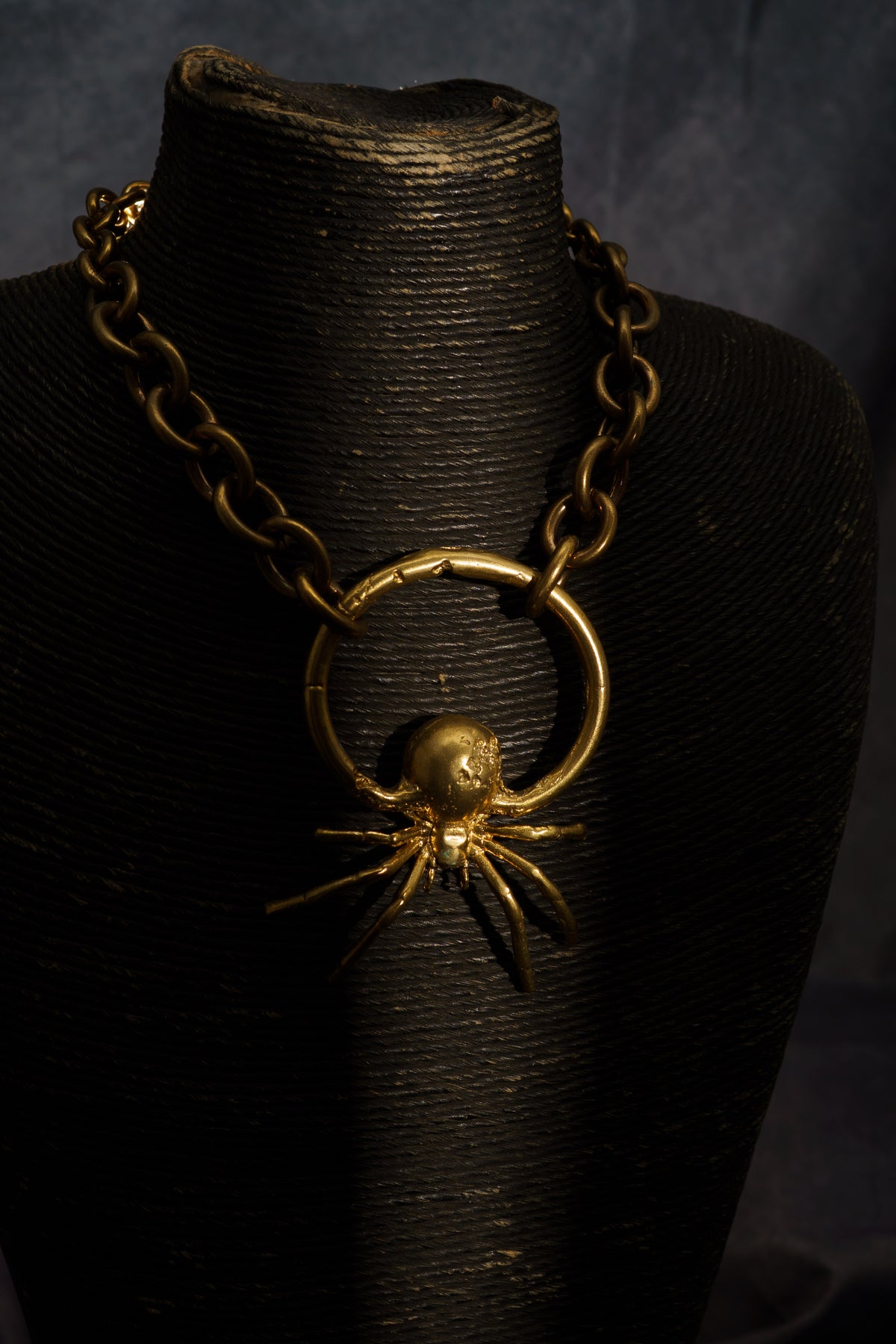 Golden Widow Spider Chocker in Recycled Brass