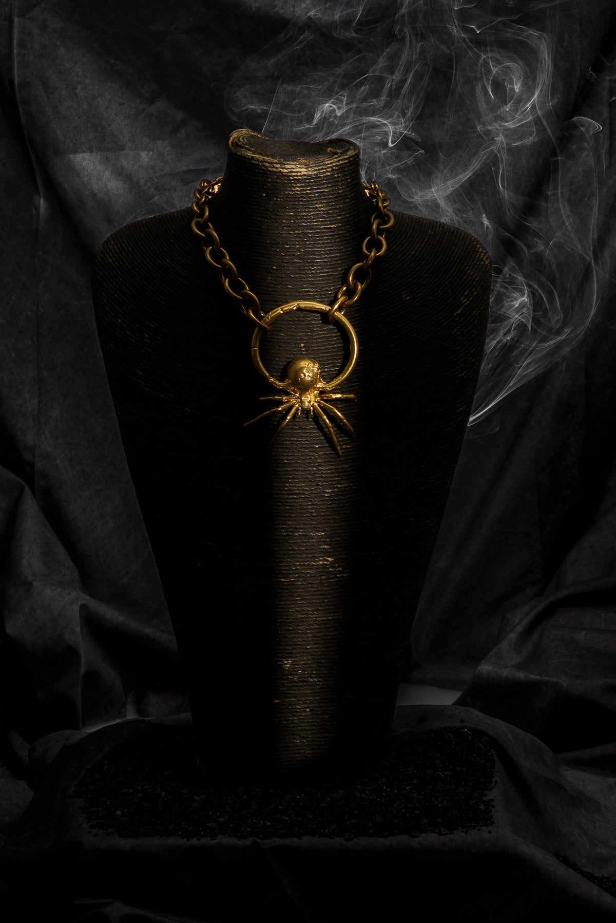 Golden Widow Spider Chocker in Recycled Brass