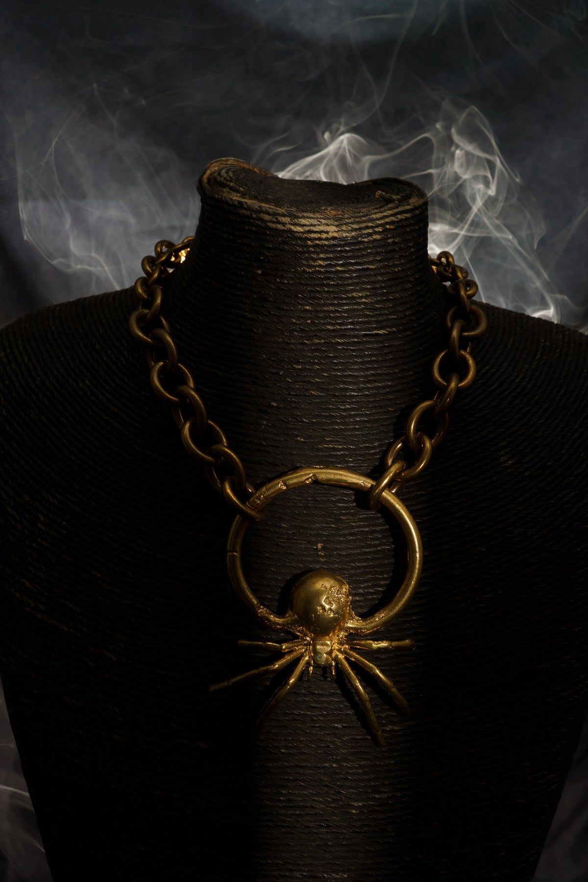 Golden Widow Spider Chocker in Recycled Brass